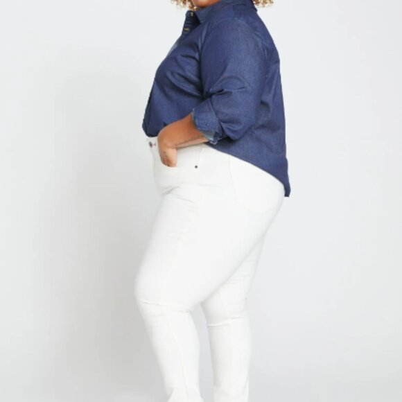 Universal Standard Seine High Rise Skinny Jeans Distressed White 32W - Picture 2 of 6